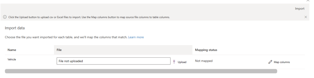 Upload Excel into Dataverse Table