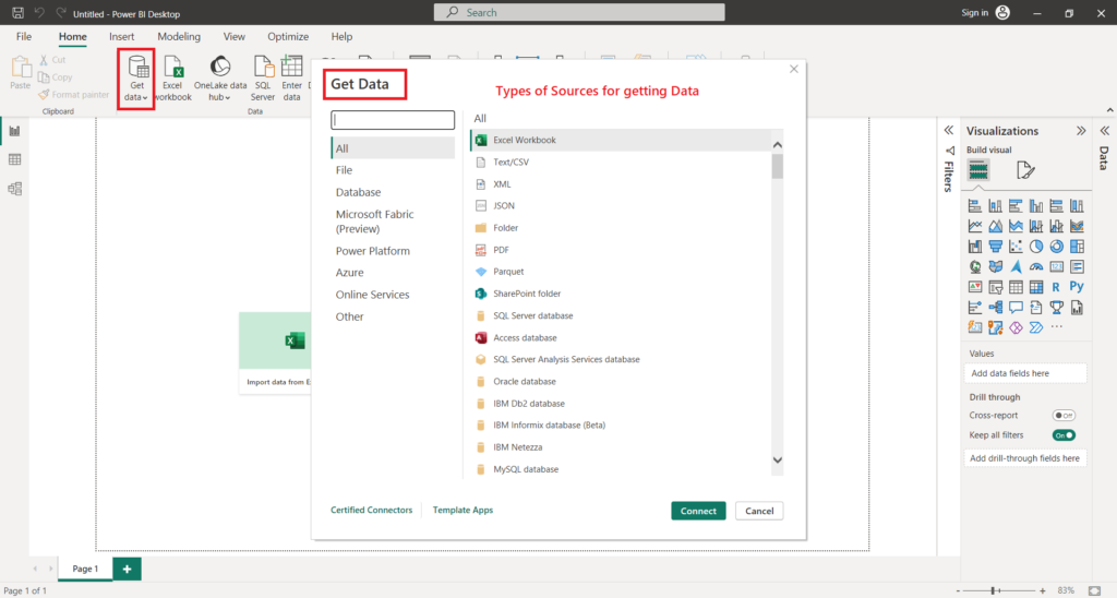 Get Data in Power Bi